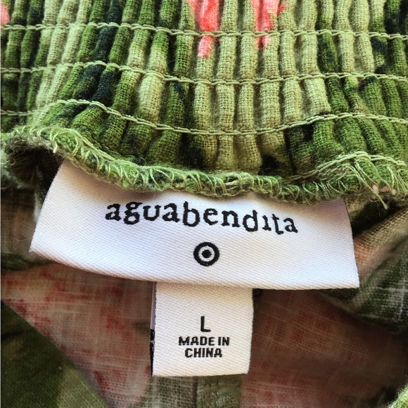 Aguabendita X Target Boho Peony Print Linen Blend Wide Leg Pants Size La…NEW - Picture 7 of 8